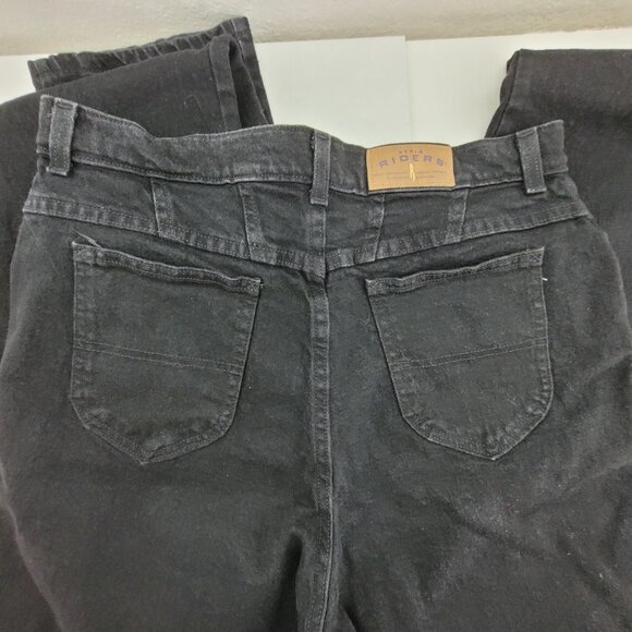 Vtg Lee Riders Jeans Womens 16 TALL Black High Rise Mom Stretch Heavyweight EUC - Picture 4 of 13